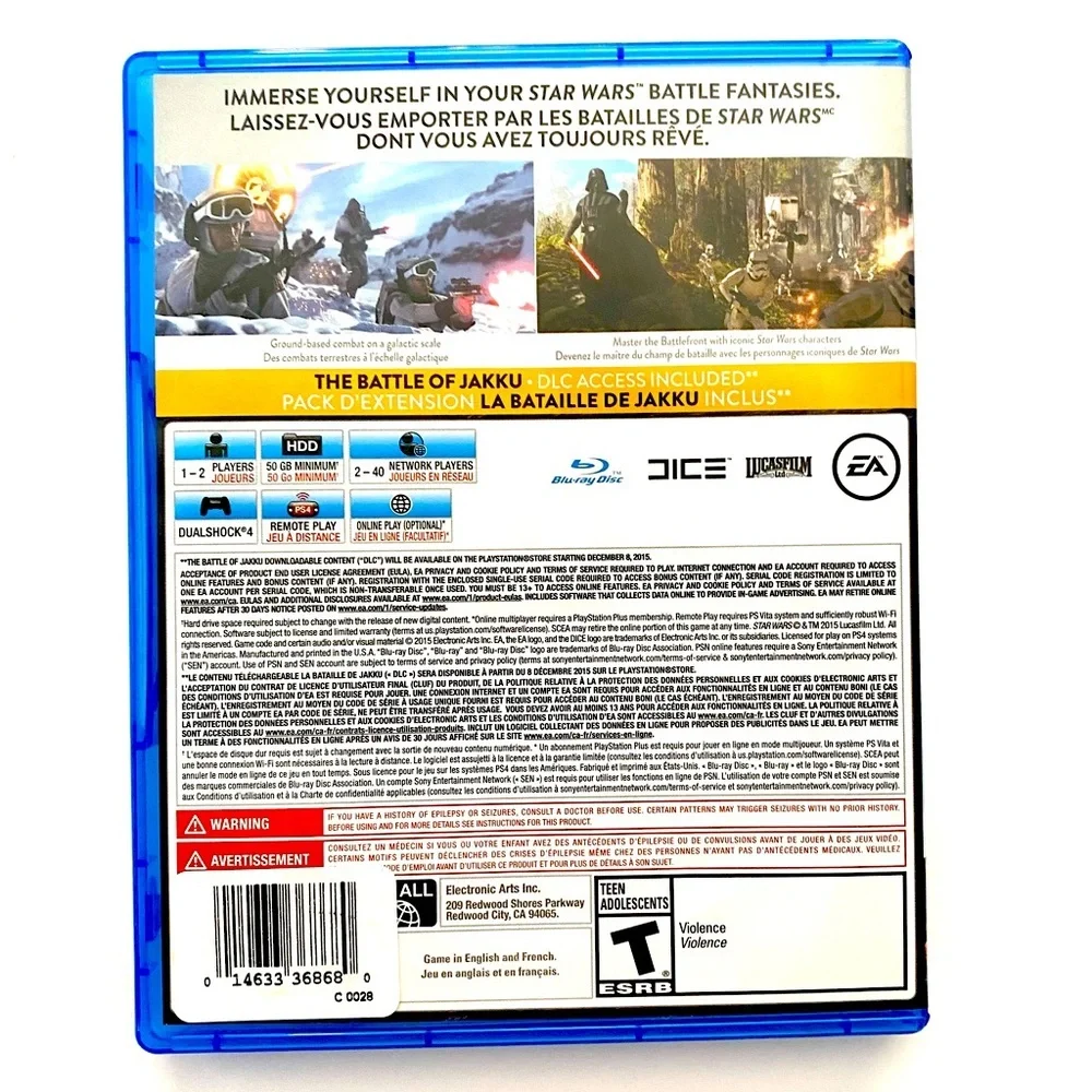 PS4 BATTLEFRONT | STAR WARS themed video game disk for the PS4 Game Console